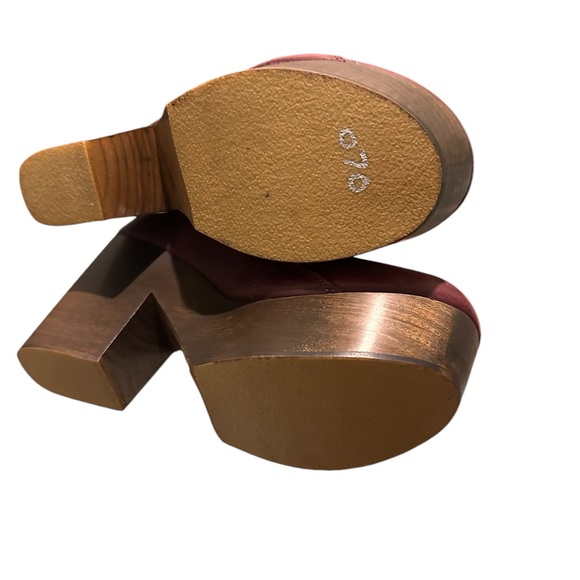 NWOT Free People Horizon Platform Maroon Purple Clog Booties 39 38 - Picture 7 of 7